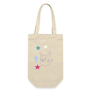 Hand signal with cross, stars and moon - Gift Bag for Bottles - nature - Front
