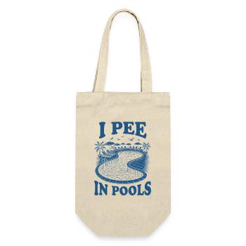 Ich pinkle in Pools - Geschenkbeutel für Flaschen - Natur - Vorne