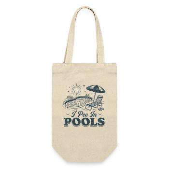 Ich pinkle in Pools - Geschenkbeutel für Flaschen - Natur - Vorne