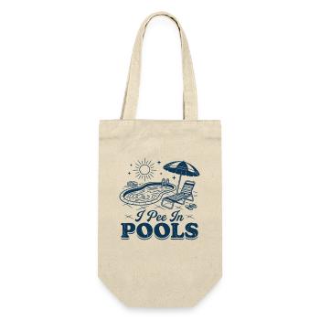 Ich pinkel in Pools Pool Tee am Pool - Geschenkbeutel für Flaschen - Natur - Vorne