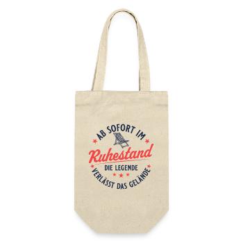 Ruhestand Retro Liegestuhl Abschied Rente - Geschenkbeutel für Flaschen - Natur - Vorne