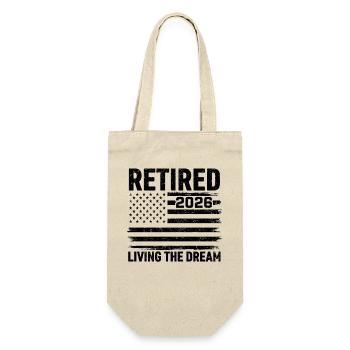 Retired 2026 Living The Dream - Geschenkbeutel für Flaschen - Natur - Vorne