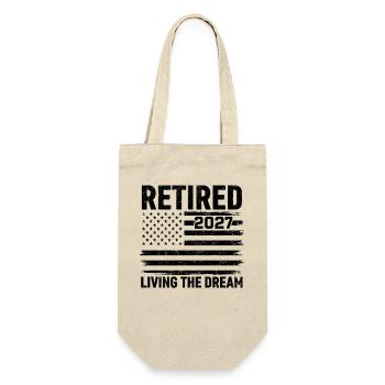 Retired 2027 Living The Dream - Geschenkbeutel für Flaschen - Natur - Vorne