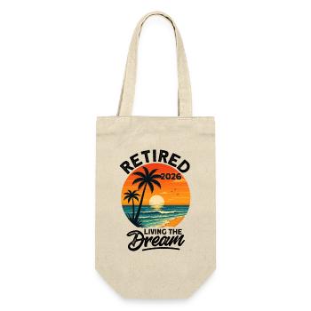 Retired 2027 Living The Dream - Geschenkbeutel für Flaschen - Natur - Vorne