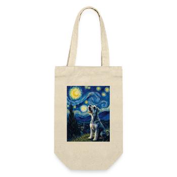 Sternennacht-Schnauzer-Kunstparodie-Porträt - Geschenkbeutel für Flaschen - Natur - Vorne