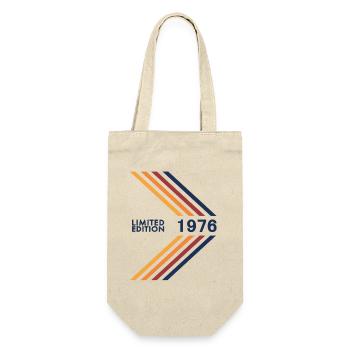 1976 Limited Edition Geburtstag Mann Frau Vintage - Geschenkbeutel für Flaschen - Natur - Vorne