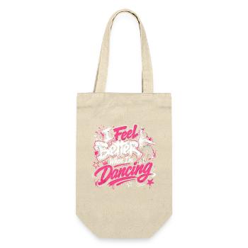 I Feel Better When Im Dancing Tanzliebe Tanzmusik - Geschenkbeutel für Flaschen - Natur - Vorne