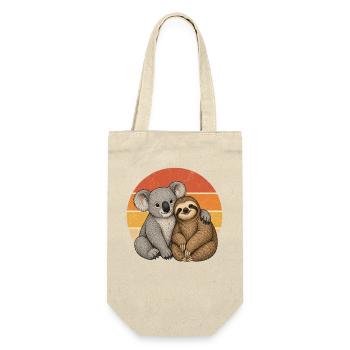 Koala und Faultier - Geschenkbeutel für Flaschen - Natur - Vorne