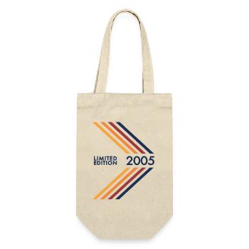 2005 Limited Edition Geburtstag Mann Frau - Geschenkbeutel für Flaschen - Natur - Vorne