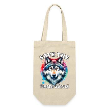 Loup gris sauve le Loup des bois - Sac à bouteille - nature - Devant