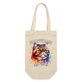 Exotische Kurzhaarkatze Papa - Geschenkbeutel für Flaschen - Natur - Vorne