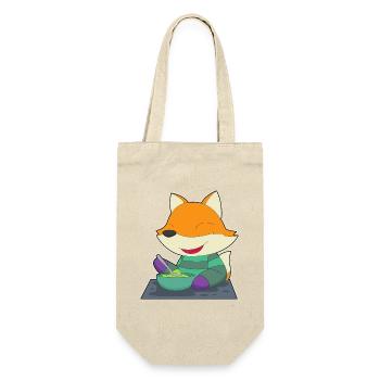 Fuchs Koch Schüssel Kochen - Geschenkbeutel für Flaschen - Natur - Vorne