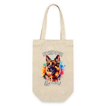 Deutscher Schäferhund Papa - Geschenkbeutel für Flaschen - Natur - Vorne