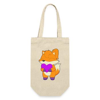 Fuchs Herz - Geschenkbeutel für Flaschen - Natur - Vorne