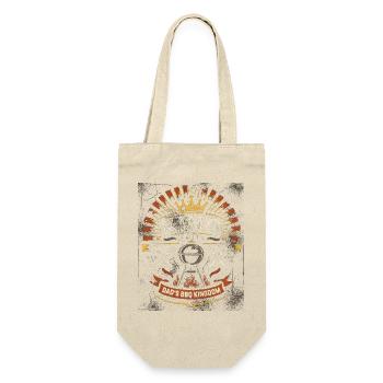 King of the Grill: Dad's BBQ Kingdom - Geschenkbeutel für Flaschen - Natur - Vorne