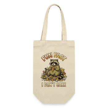 Funny Sarcastic Fun Fact I Don't Care - Geschenkbeutel für Flaschen - Natur - Vorne