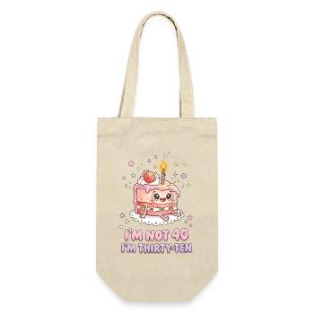 I'm not 40 Im 30 Ten Birthday - Geschenkbeutel für Flaschen - Natur - Vorne