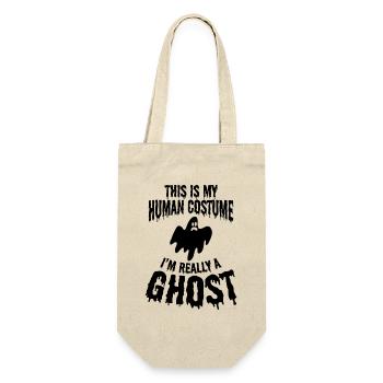 Halloween - This Is My Human Costume I'm Really A  - Geschenkbeutel für Flaschen - Natur - Vorne