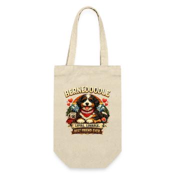 Bernedoodle – Flauschig, spaßig & süß - Geschenkbeutel für Flaschen - Natur - Vorne