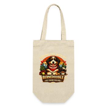 Ich liebe das Leben mit meinem Bernedoodle - Geschenkbeutel für Flaschen - Natur - Vorne