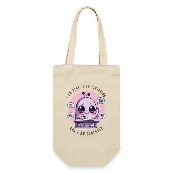 Ich höre zu und bin verwirrt, Außerirdischer - Geschenkbeutel für Flaschen - Natur - Vorne