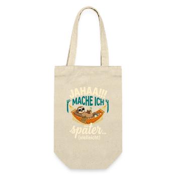 Faultier Jahaa Mache Ich Später Vielleicht - Geschenkbeutel für Flaschen - Natur - Vorne