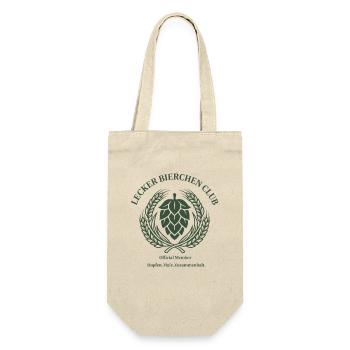 Lecker Bierchen Club Official Member - Geschenkbeutel für Flaschen - Natur - Vorne