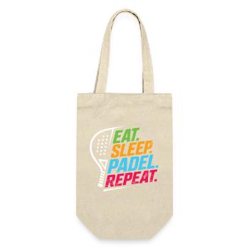 Eat Sleep Padel Repeat Funny Padel Player Sports  - Geschenkbeutel für Flaschen - Natur - Vorne