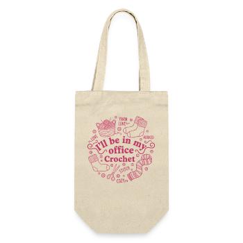 Je serai dans mon bureau Crochet Drôle d’amoureuse du crochet - Sac à bouteille - nature - Devant