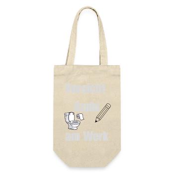 Vorsicht Azubi am Werk / Lustiges Azubi Design  - Geschenkbeutel für Flaschen - Natur - Vorne