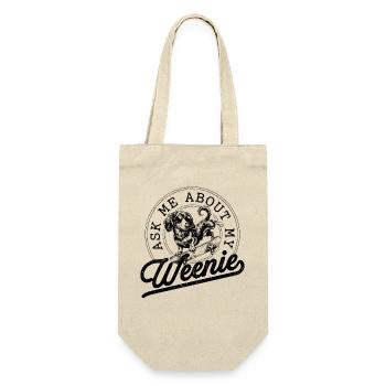 Dackel auf Skateboard – Cooler Weenie Dog Vintage - Geschenkbeutel für Flaschen - Natur - Vorne