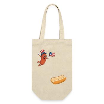 Hot-dog saute dans le pain – Hot-dog pour le 4 juillet - Sac à bouteille - nature - Devant