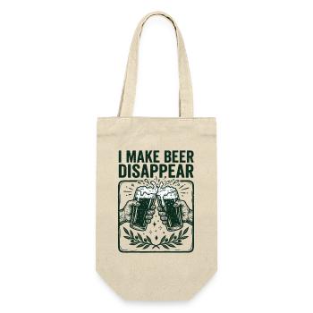 I Make Beer Disappear Craft Beer - Geschenkbeutel für Flaschen - Natur - Vorne