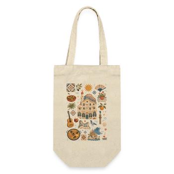 Barcelona | Mittelmeer, Gaudí & Genuss - Geschenkbeutel für Flaschen - Natur - Vorne