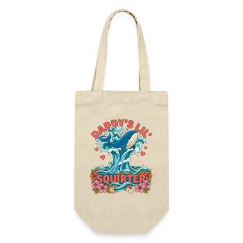 Daddys Lil Squirter Funny Whale Saying - Gift Bag for Bottles - nature - Front