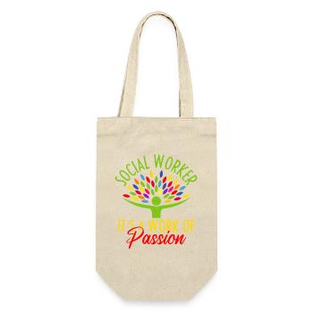 Social Worker Quote It´s A Worker Of Passion - Geschenkbeutel für Flaschen - Natur - Vorne