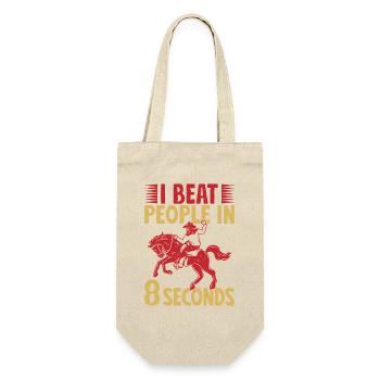 Western Rider I Beat People In 8 Seconds Cowgirls - Geschenkbeutel für Flaschen - Natur - Vorne
