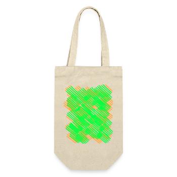 Neon Green-Orange Line Pattern - Gift Bag for Bottles - nature - Front