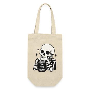 Zu müde, um zu existieren, Skelett-Kaffeetasse - Geschenkbeutel für Flaschen - Natur - Vorne