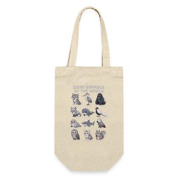 Gray Animals Of The World Wildlife Diagram Wolf Owl - Gift Bag for Bottles - nature - Front