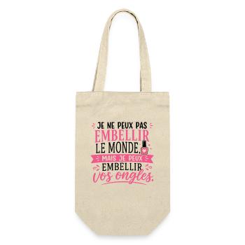 Prothésiste Ongulaire Cadeau humour personnalisé - Sac à bouteille - nature - Devant