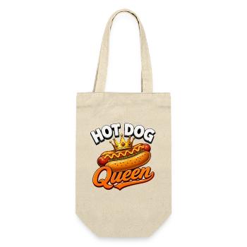Hot Dog Queen Krone Streetfood Liebhaberin - Geschenkbeutel für Flaschen - Natur - Vorne
