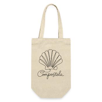 Compostela | Jakobsmuschel, Pilger, Santiago - Geschenkbeutel für Flaschen - Natur - Vorne