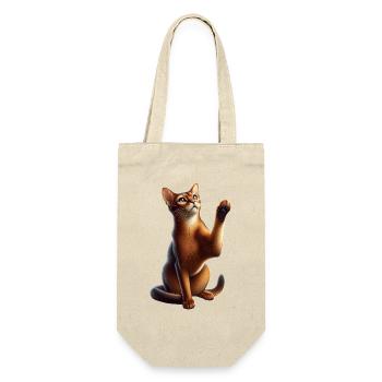 Abessinierkatze Abyssinian Cat - Geschenkbeutel für Flaschen - Natur - Vorne