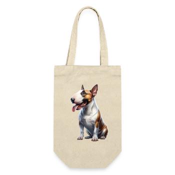 Bullterrier - Geschenkbeutel für Flaschen - Natur - Vorne