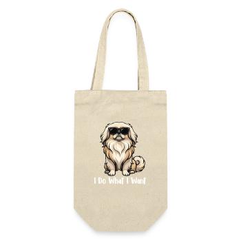 Ich mache, was ich will – Pekingesische Mama Peke Hund Papa - Geschenkbeutel für Flaschen - Natur - Vorne