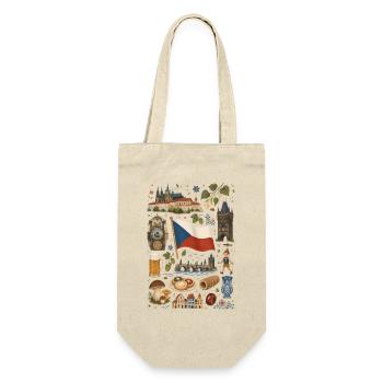 Czech Republic | Prague, Beer & Bohemia - Gift Bag for Bottles - nature - Front