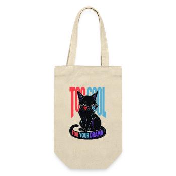 Too Cool For Your Drama – Cool Cat Katze Sonnenbri - Geschenkbeutel für Flaschen - Natur - Vorne