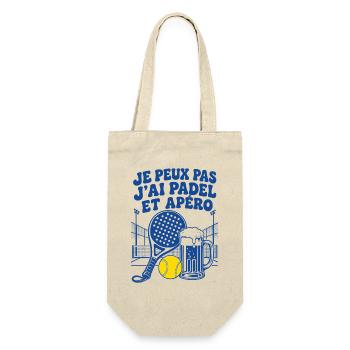 Je Peux Pas J'ai Padel et Apéro Humour - Sac à bouteille - nature - Devant
