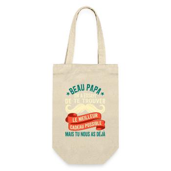 Cadeau Humour Beau Papa Rétro - Sac à bouteille - nature - Devant